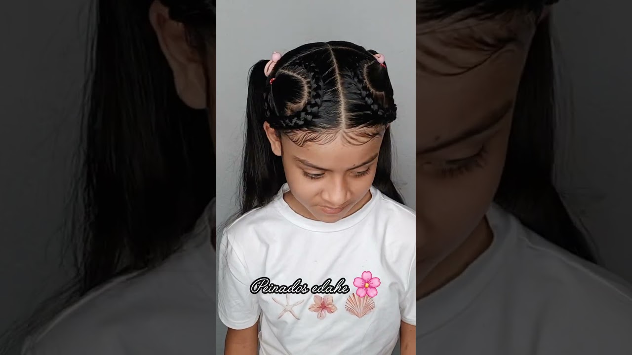 Peinado con trenzas y dos coletas 🥰♥️