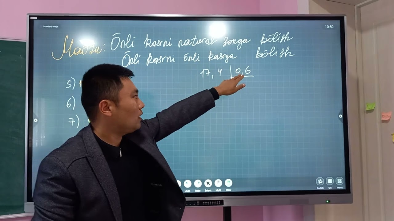#class 5 math|O'nli kasrni natural songa bo'lish| O'nli kasrni o'nli kasrga bo'lish