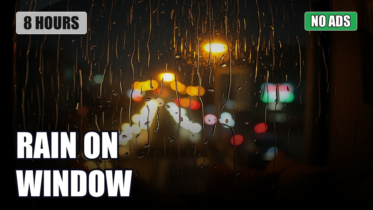 Rain on Window Sounds for Sleeping (No Ads) | 8 Hours Soft Raindrops for Deep Sleep #rainsounds