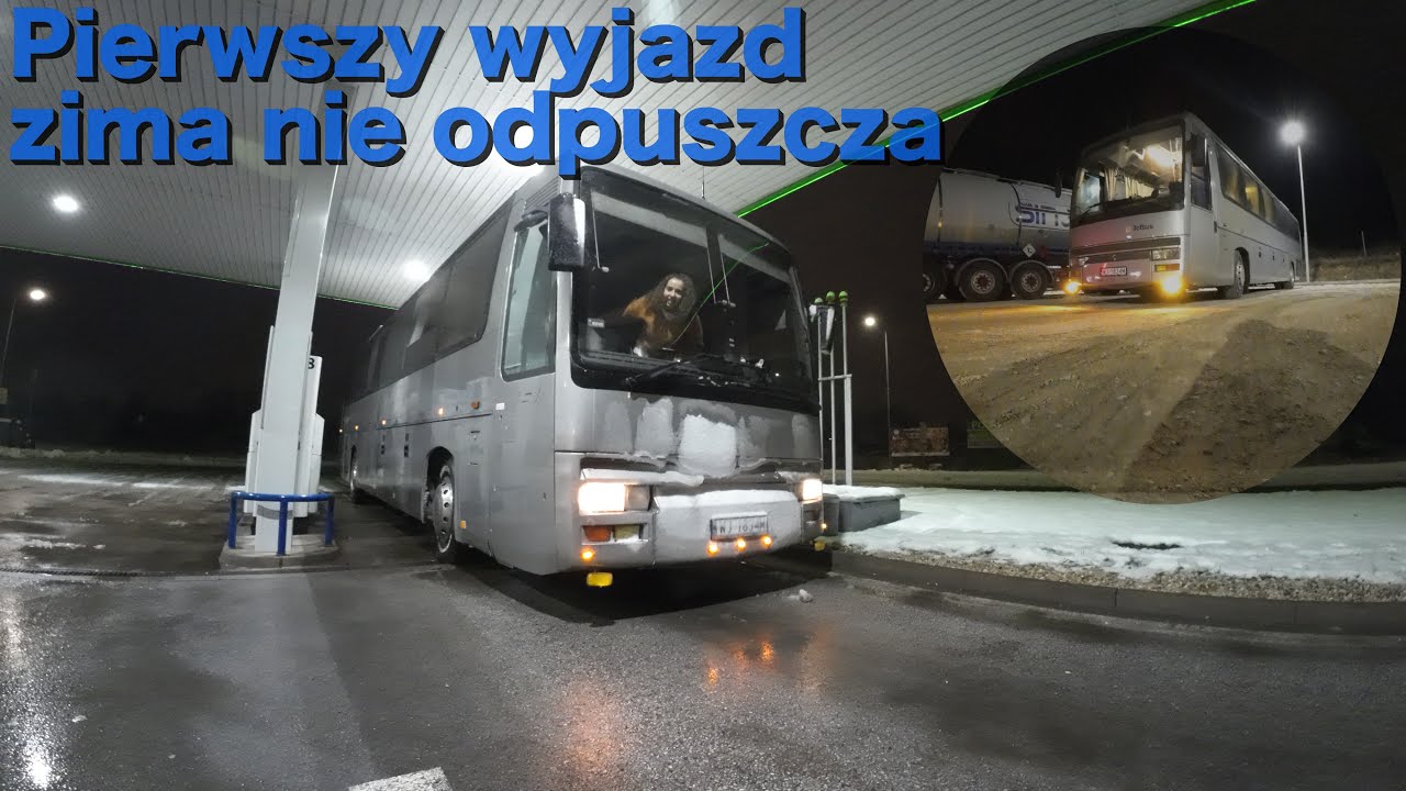Kamper autobus - pierwszy wyjazd, zima cały czas nie pomaga ale może się uda