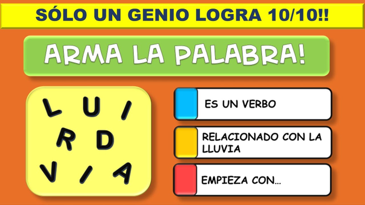 ADIVINA LA PALABRA 5 ❤ ARMA LA PALABRA utilizando la menor cantidad de pistas posible