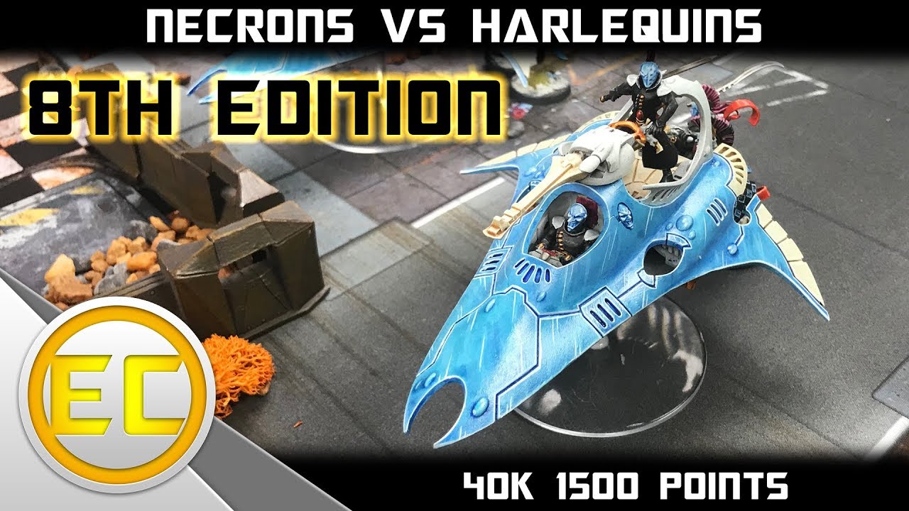 Necrons vs Harlequins Warhammer 40,000 8th Edition Battle Report 1080p