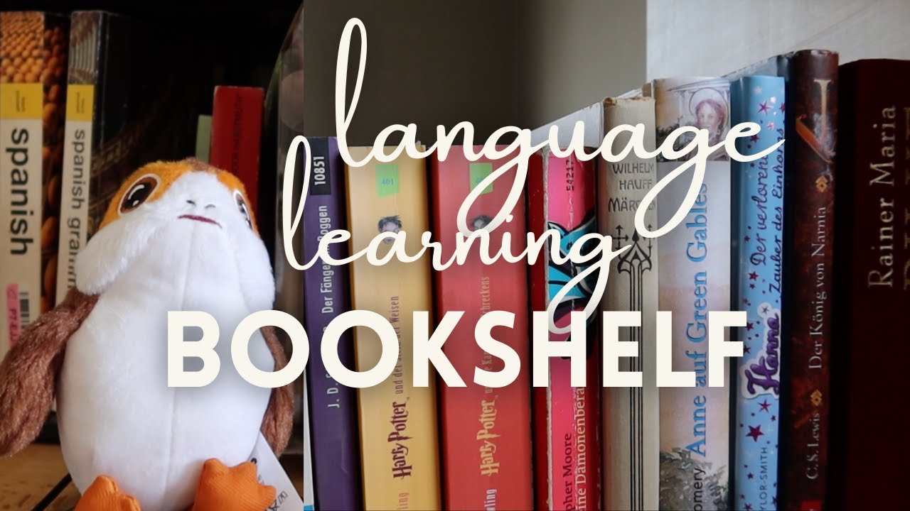 language learning bookshelf tour 📚 german, spanish, target language books