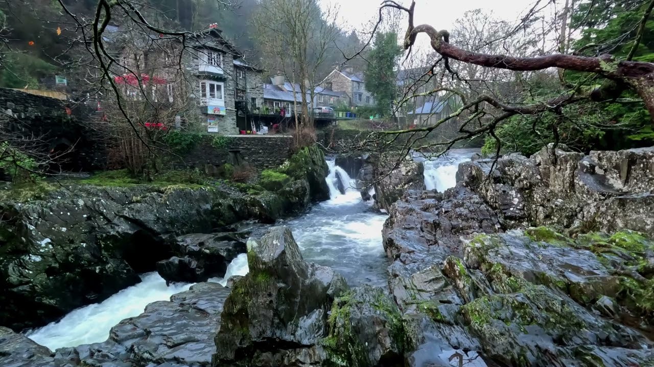 River flows Through the Village  Betws‑y‑Coed ASMR Ambience