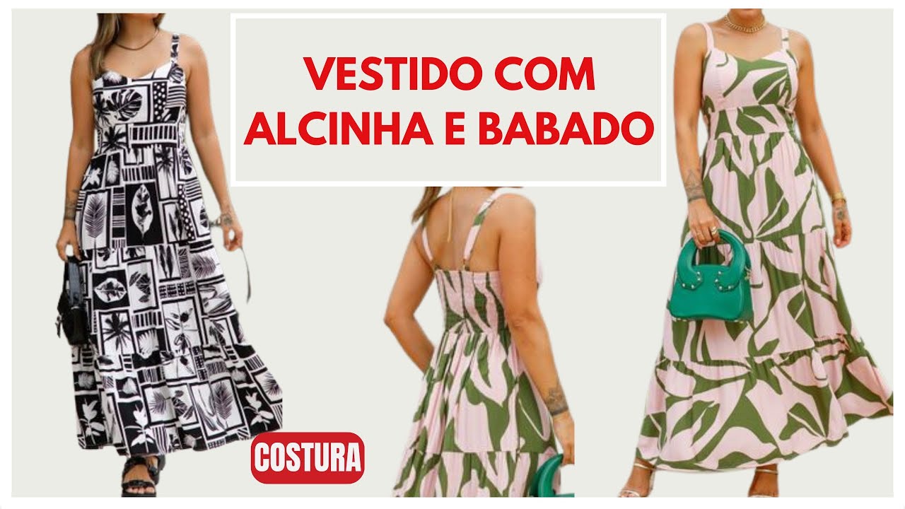 Vestido com alcinha e babado - costura