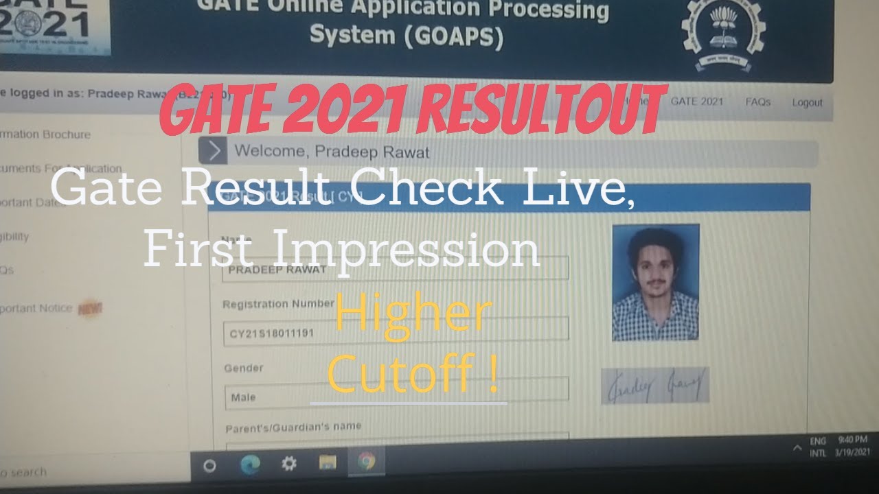 Gate Result OUT 2021 ||Gate chemistry Result check Live ||Gate cutoff  Result declared ||High Cutoff