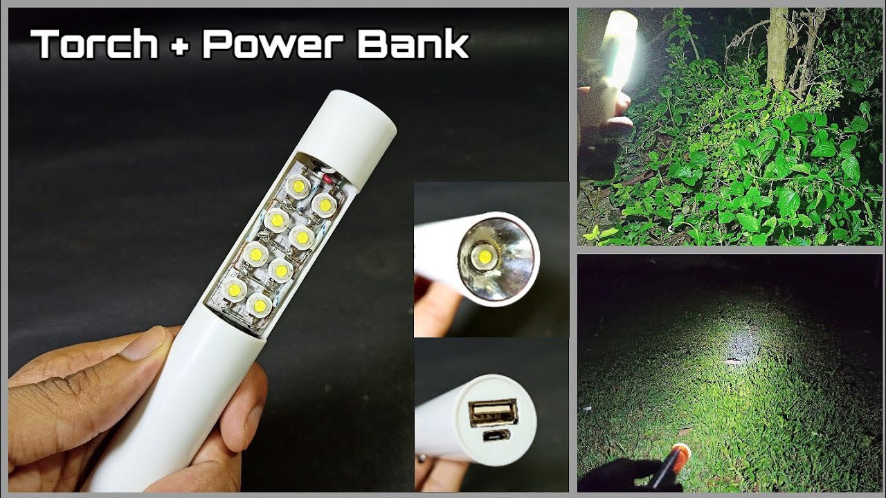 How To Make Super Bright Led Flash Light With Power bank Feature | 3 IN 1 Led Torch |CreativeShivaji