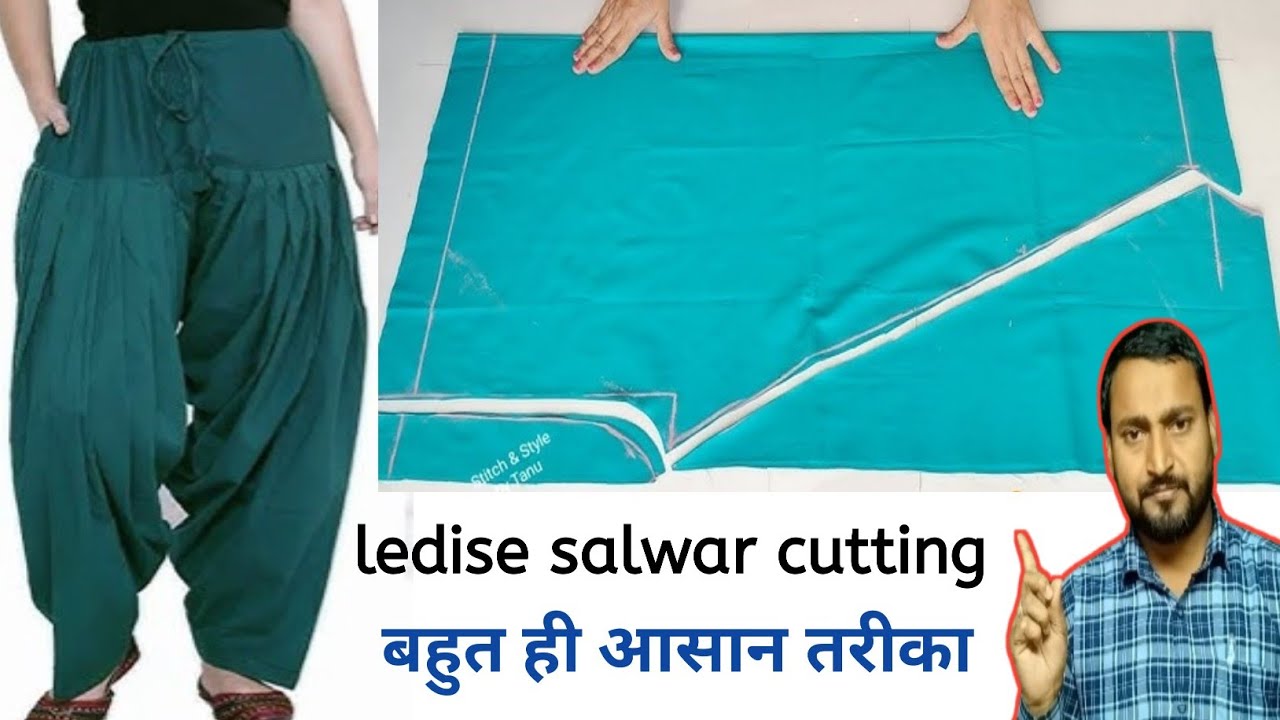 Simple salwar cutting best 👌 tarika: ledise salwar kating 