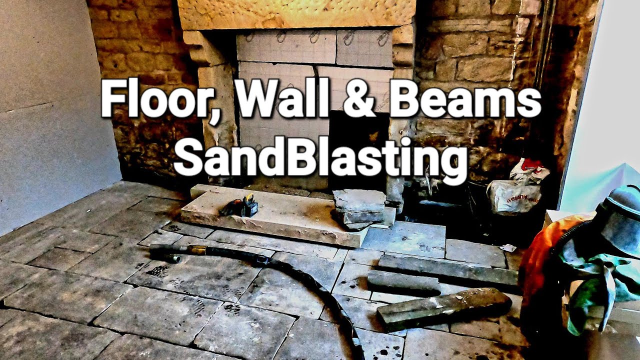SandBlasting stone floor and wood beams