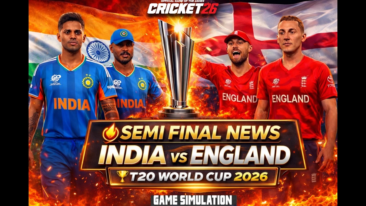 INDIA vs ENGLAND World Cup 2026 | Cricket 26 Gameplay – Big Sixes & Close Finish