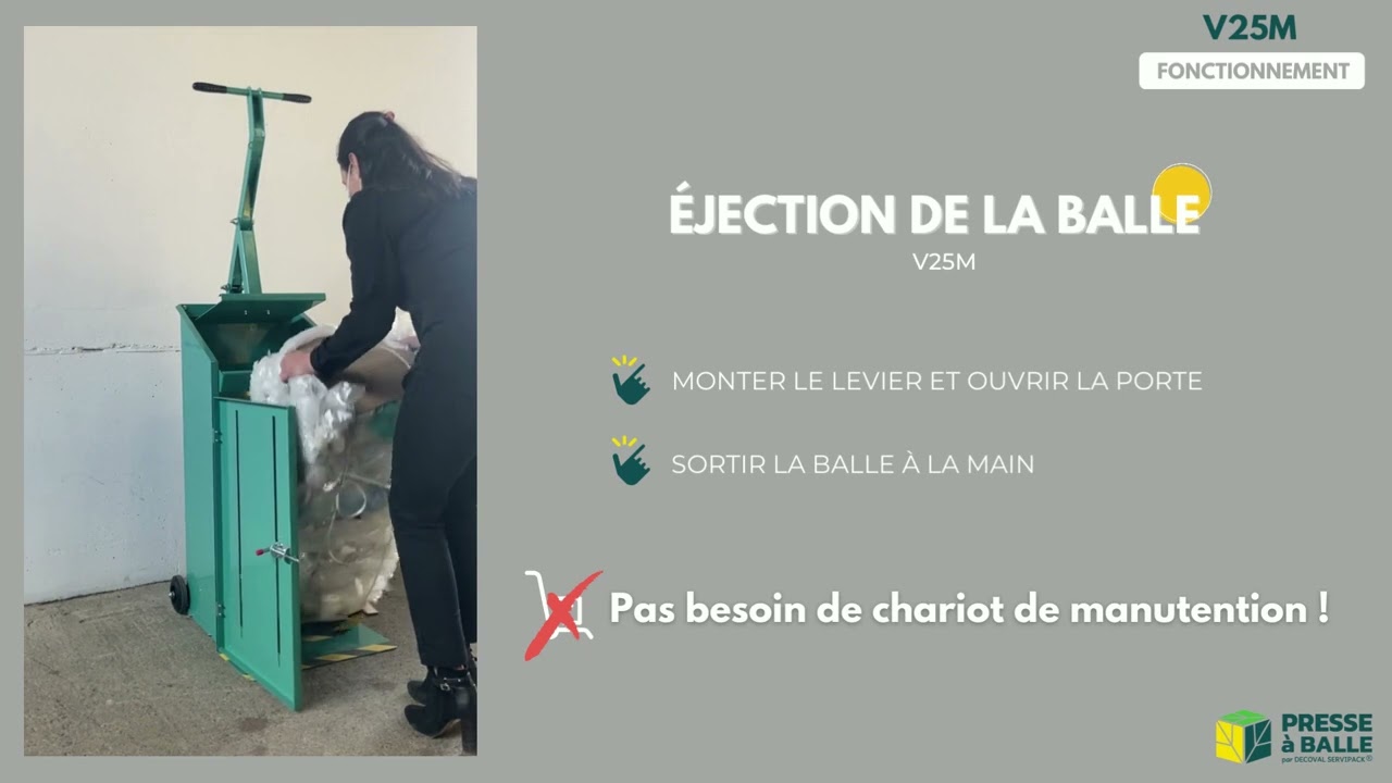 PRESSE MANUELLE A BALLE ECONOMIQUE POUR REDUCTION DE VOLUME CARTON / PLASTIQUE - V25M