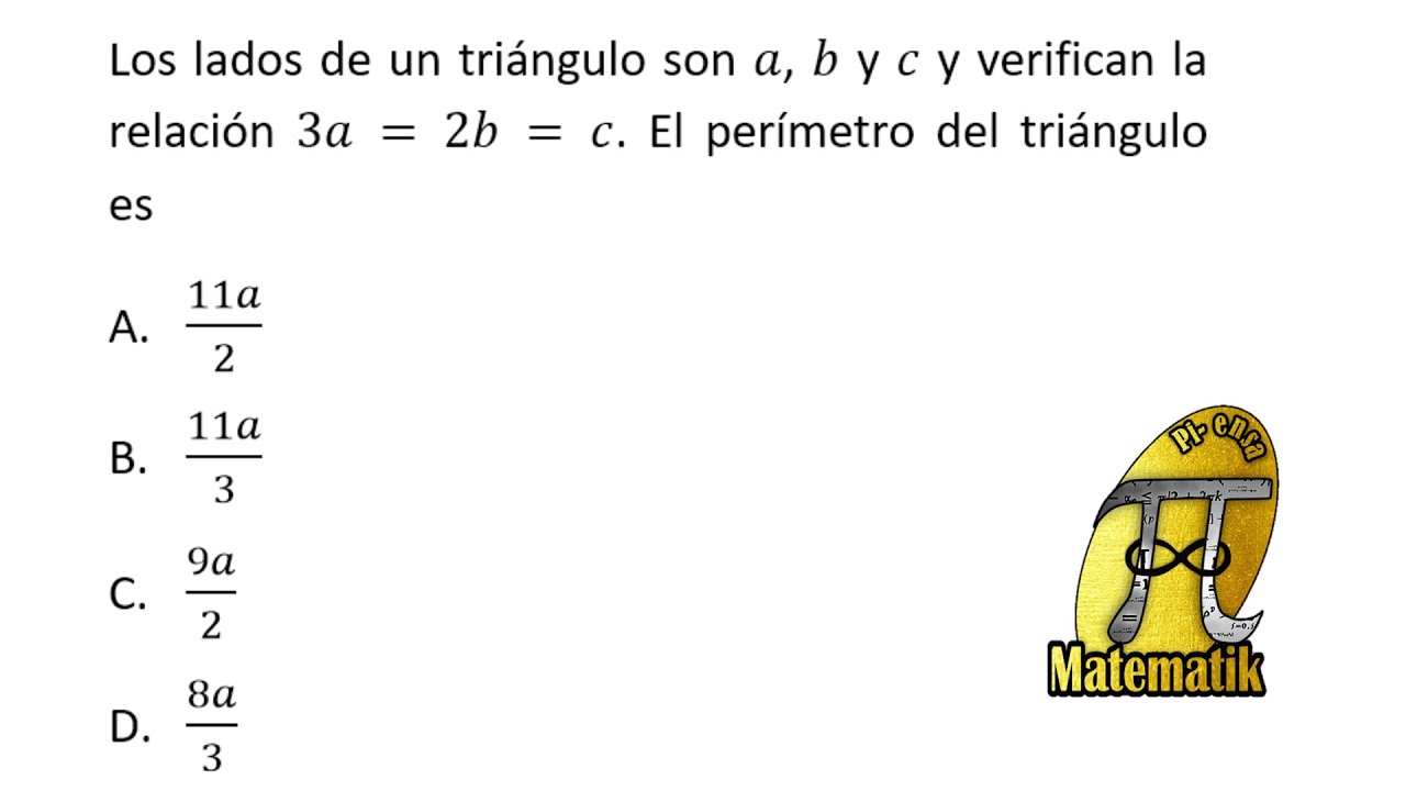 Perímetro de un triángulo con expresiones algebraicas - Examen de admisión Universidad Nacional