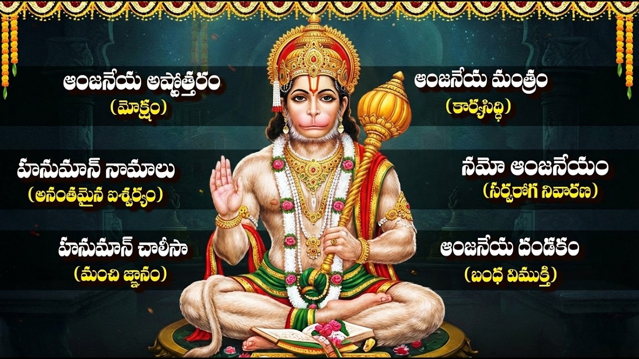 శ్రీ ఆంజనేయ స్వామి పాటలు | Hanuman Chalisa | Anjaneya Dandakam | Powerful Hanuman Songs Telugu