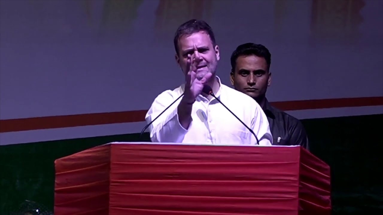 Congress President Rahul Gandhi addresses the OBC National Convention at IG Stadium, New Delhi