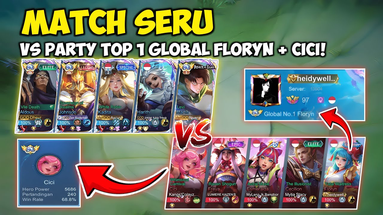 Match Seru Ketemu Heidywell Top 1 Global Floryn! Selane vs Top Global Cici Cuy!