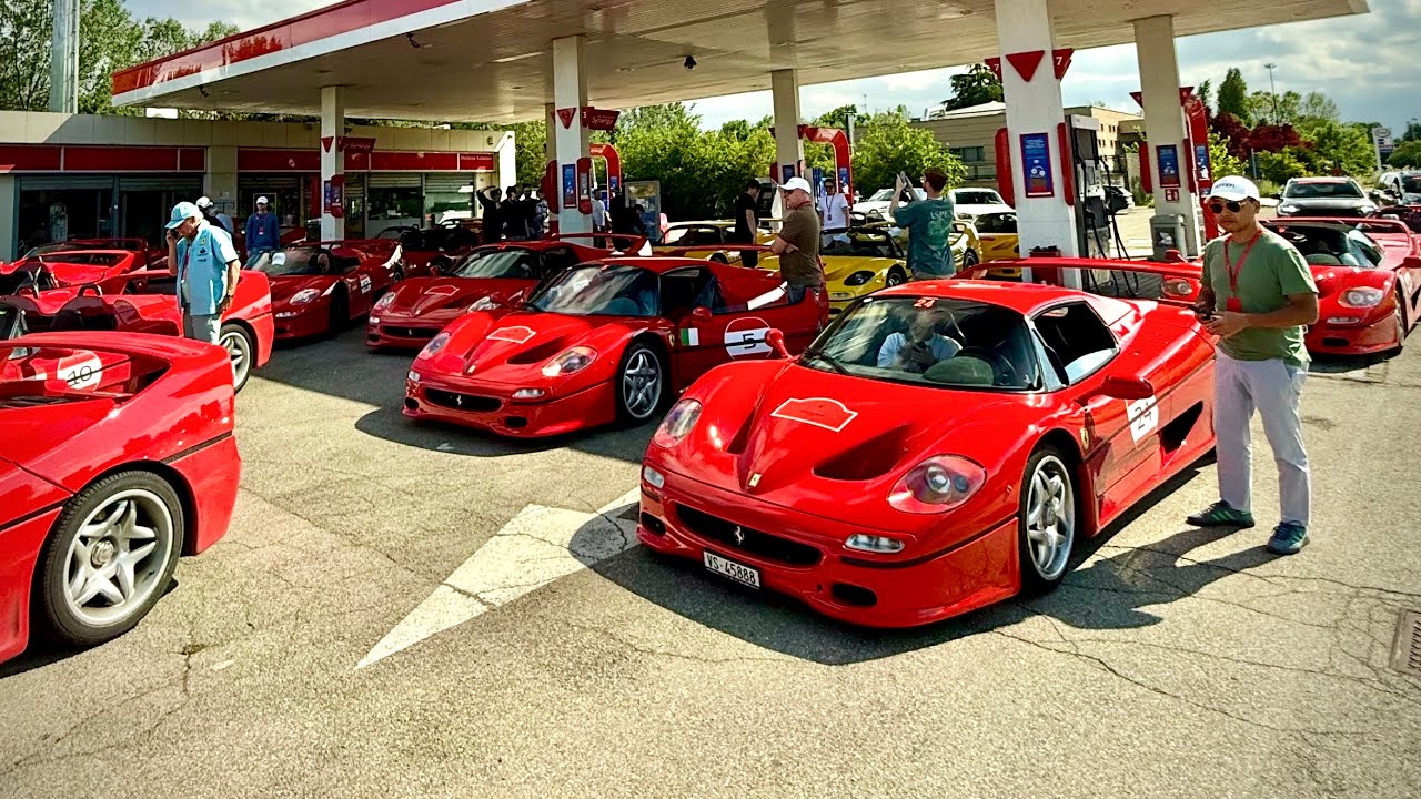 Ferrari F50 30th Anniversary Tour in Tuscany: 23x F50!!