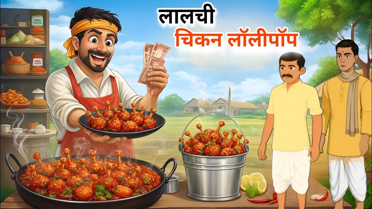 लालची चिकन लॉलीपॉप वाला | Lalchi Chicken Lollipop Wala | Hindi Kahani | Cartoon Moral Story