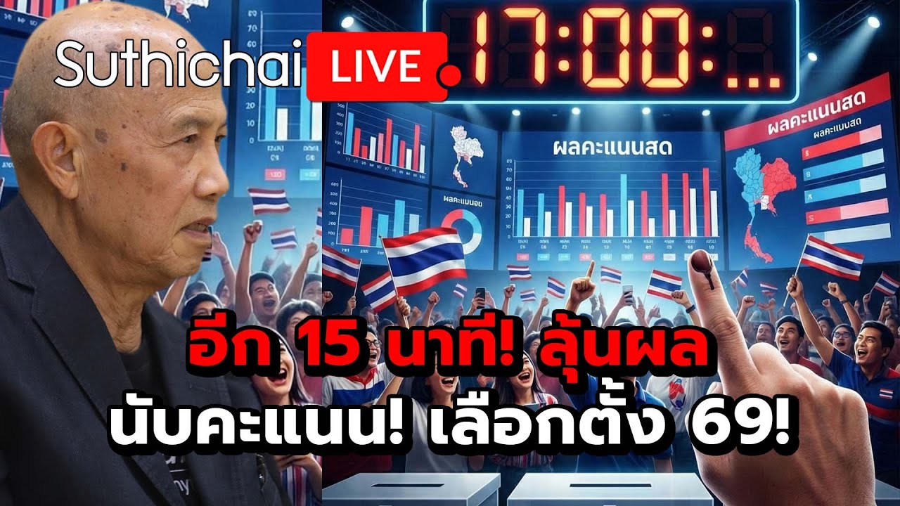 อีก 15 นาที! ลุ้นผลนับคะแนน! เลือกตั้ง 69! Suthichai Live 8-2-2569