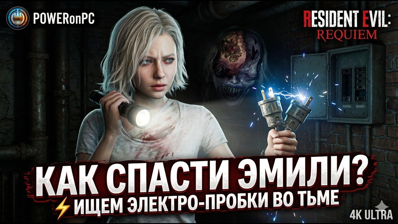КАК СПАСТИ ЭМИЛИ? ⚡ Ищем электро-пробки во тьме | Resident Evil Requiem (4K Ultra)