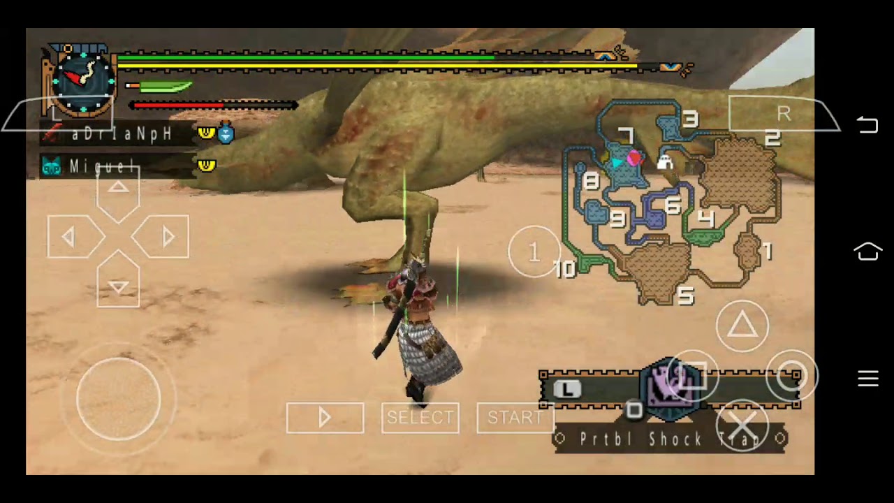 Monster Hunter Freedom Unite - capturing cephadrome android