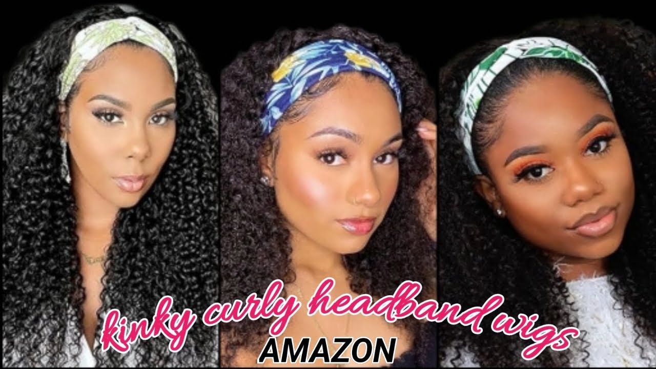 KINKY CURLY HUMAN HAIR HEADBAND WIG ON AMAZON PART 1 // HEADBAND WIGS COMPILATION 2024