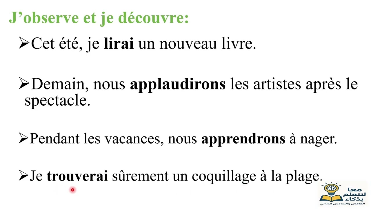 📖🗣Cours n°5: Conjugaison :Le futur simple de l'indicatif des verbes usuels.