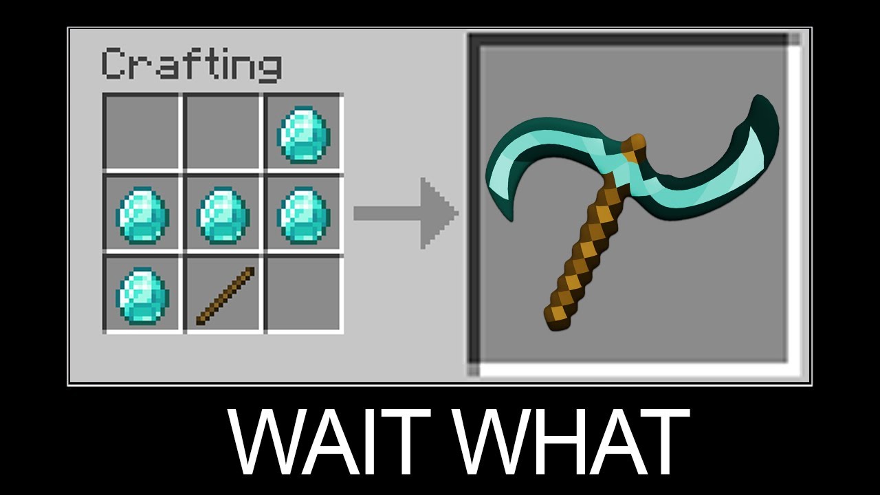 Minecraft wait what meme part 14 (Crafting Amazing Diamond Pickaxe)
