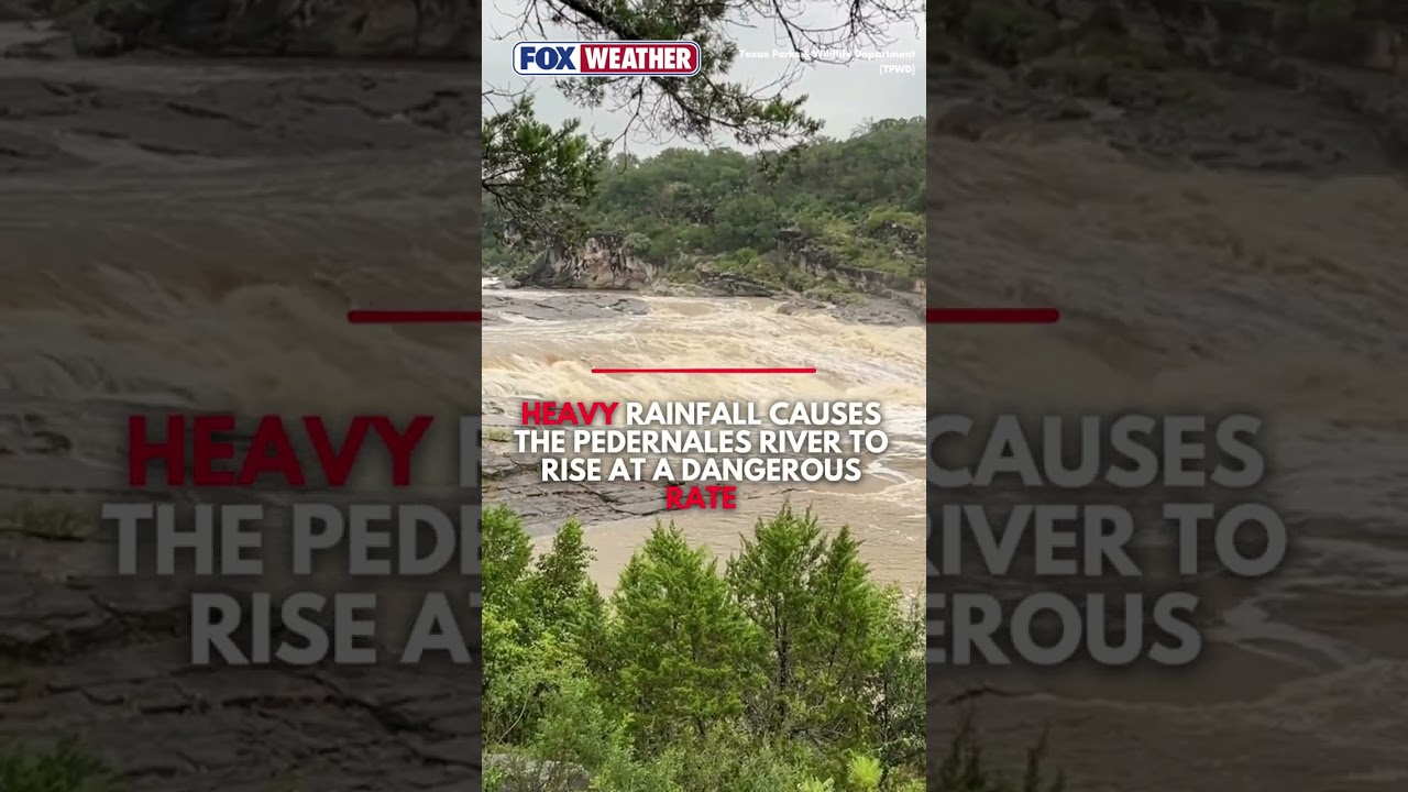 Heavy Rainfall Causes The Pedernales River To Rise At A Dangerous Rate