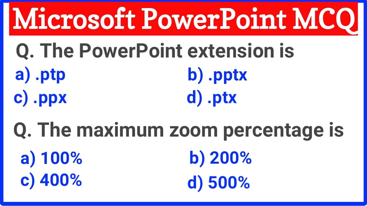 MS PowerPoint MCQ Questions and Answers | MS PowerPoint MCQ in hindi