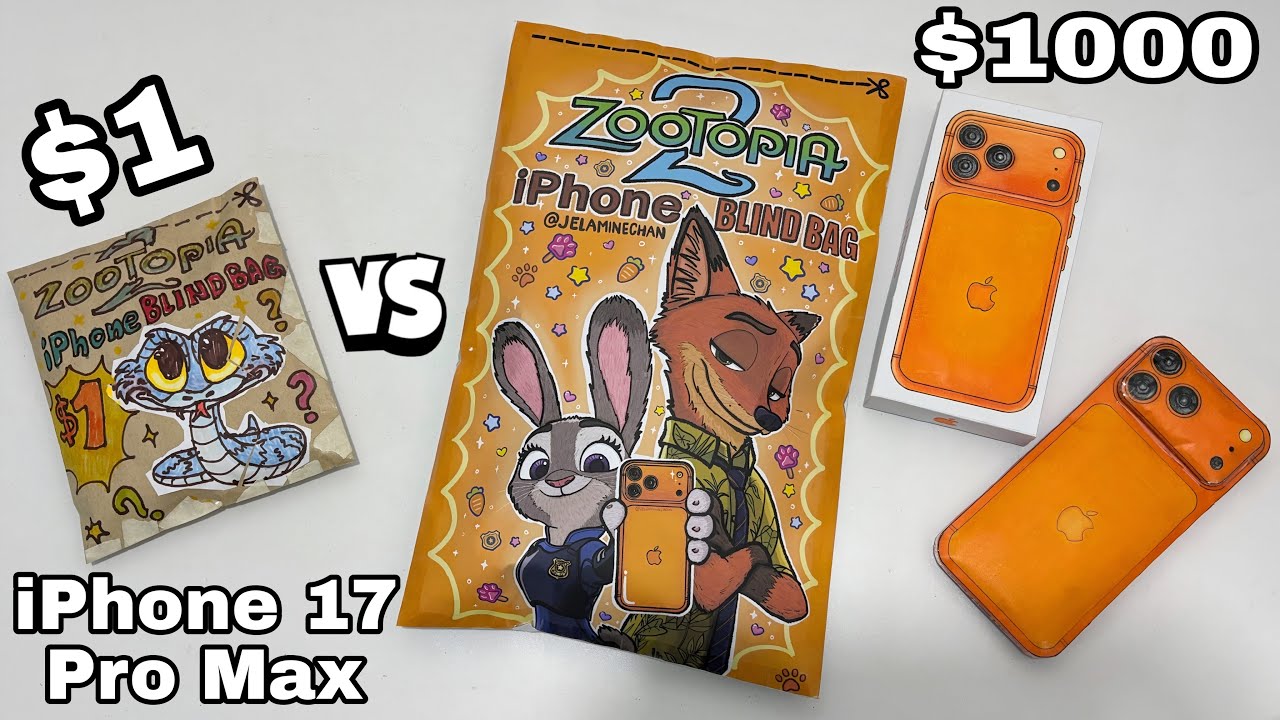   Zootopia iPhone Blind Bag $1 vs $1000 | iPhone 17 Pro Max Paper Diy | JelamineChan