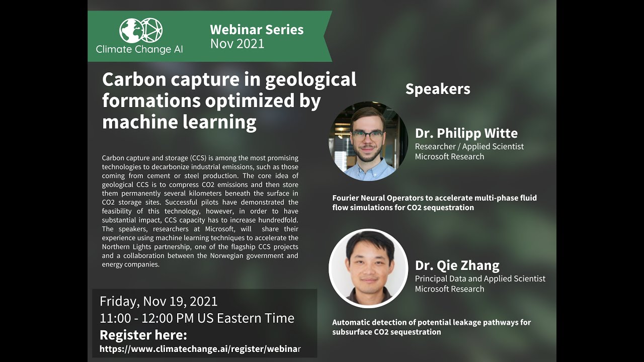 Carbon capture in geological formations optimized by machine learning