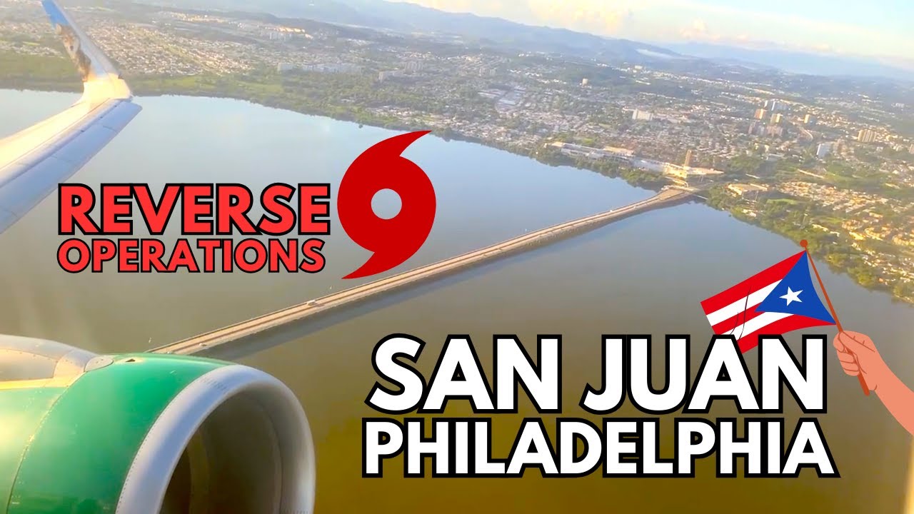Rare Departure because Hurricane! Frontier A321 Unusual Takeoff from San Juan Runway 28 ✈️🌪️