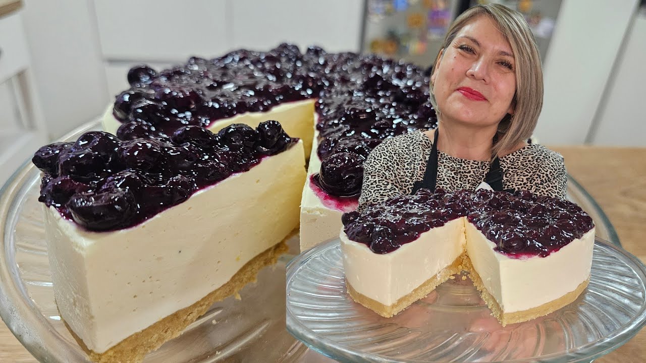 CHEESECAKE DE ARÁNDANOS SIN AZÚCAR SIN HORNO SUPER FÁCIL  Y DELICIOSO SUGAR FREE