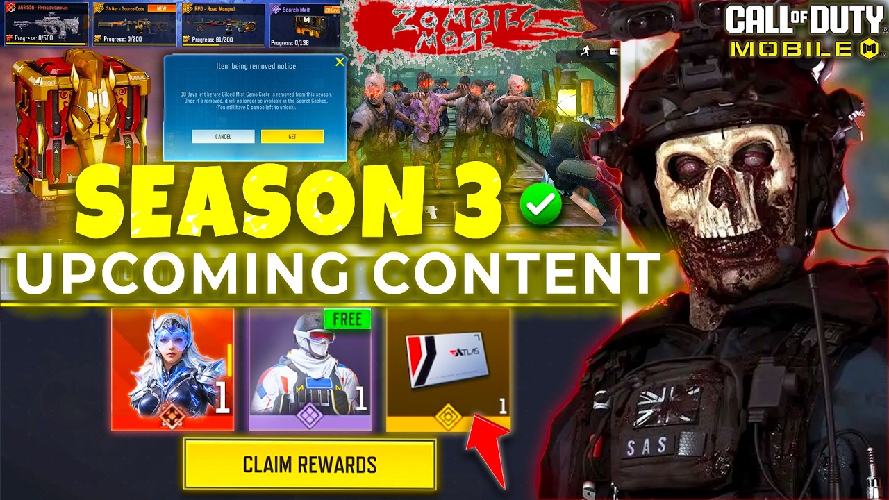 Season 3 | Zombies Changes | Test Server | Secret Cache Update | Mythic | COD Mobile | CODM Leaks