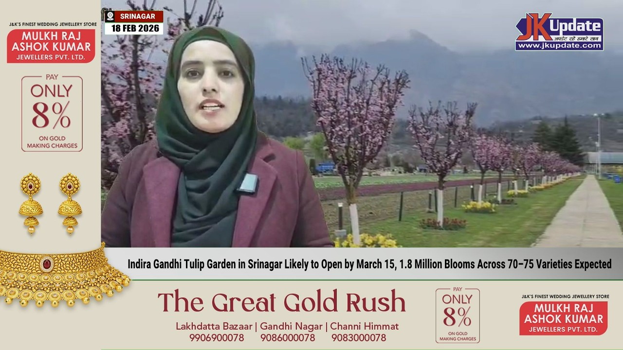 Indira Gandhi Tulip Garden in Srinagar Likely to Open by March 15, 1.8 Million Blooms