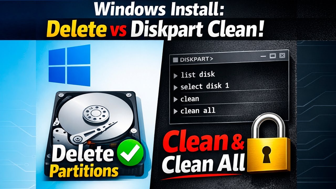 Надежная очистка диска перед установкой Windows — DiskPart против удаления разделов.