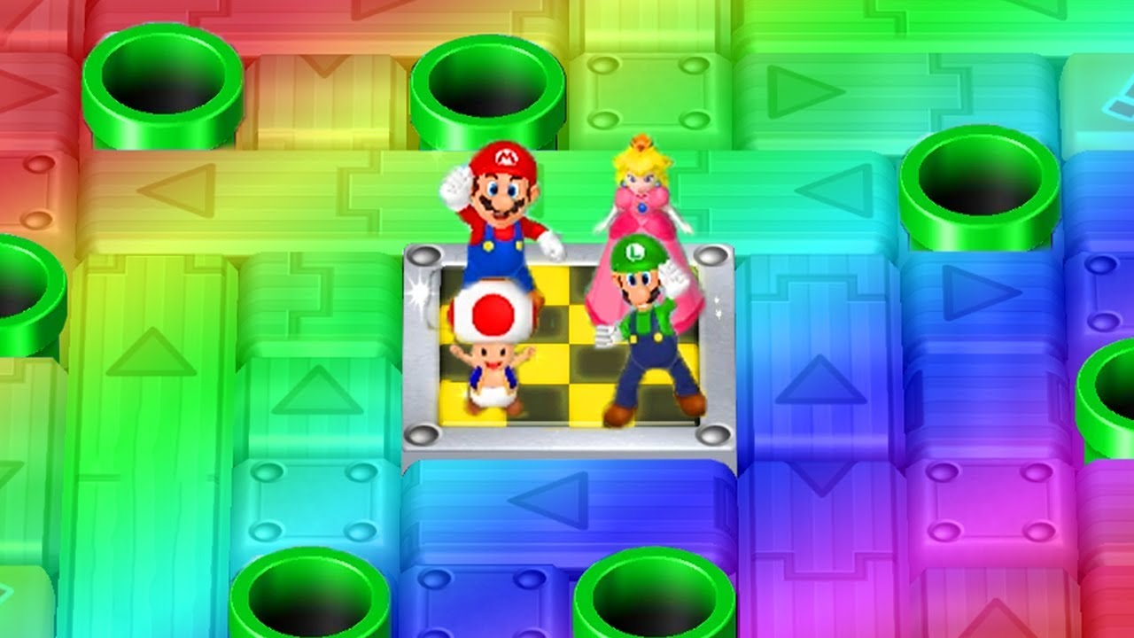 Mario Party 9 - Mario vs Luigi vs Toad vs Peach - Minigames (Master CPU)
