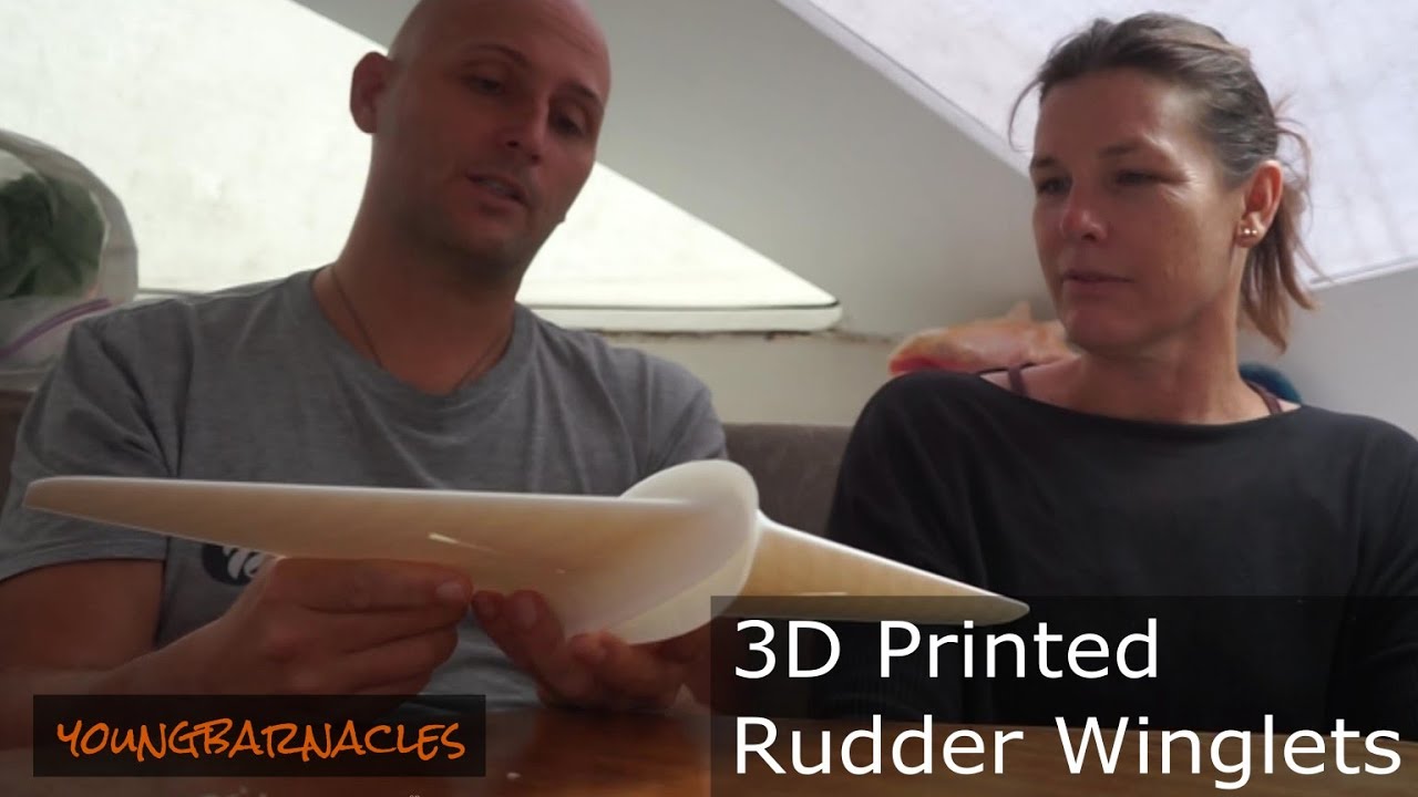 3D Printed Rudder Winglets for our Catamaran