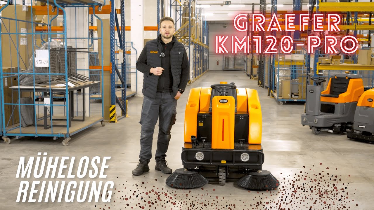 Graefer KM 120 PRO – Kraftvolle Aufsitz-Kehrmaschine für große Flächen
