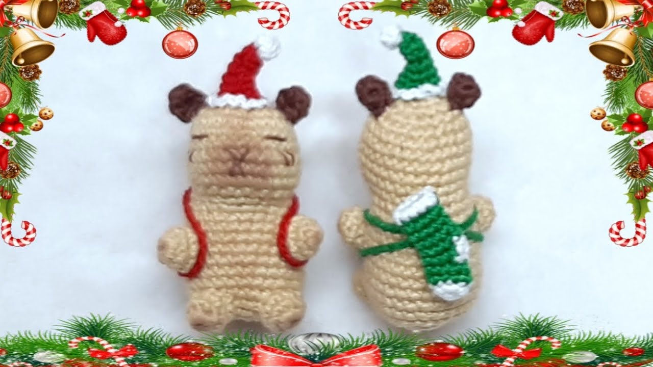 🦛 HERMOSO CAPIBARA NAVIDEÑO AMIGURUMI,  TEJIDO FACIL / TUTORIAL PASO A PASO  🦛
