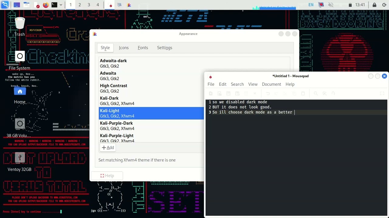 HOW TO DISABLE DARK MODE AND ENABLE LIGHT MODE IN KALI LINUX.