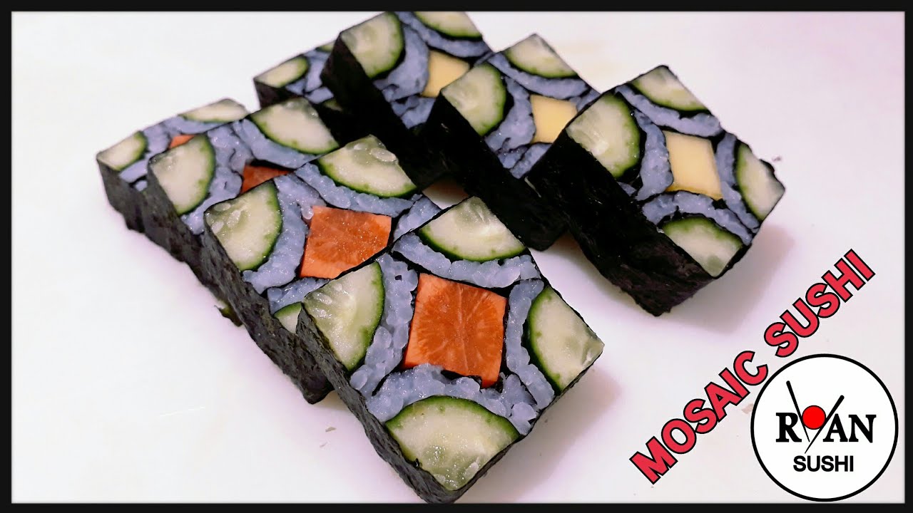 Tutorial de como fazer  mosaico sushi... #chef #receita
