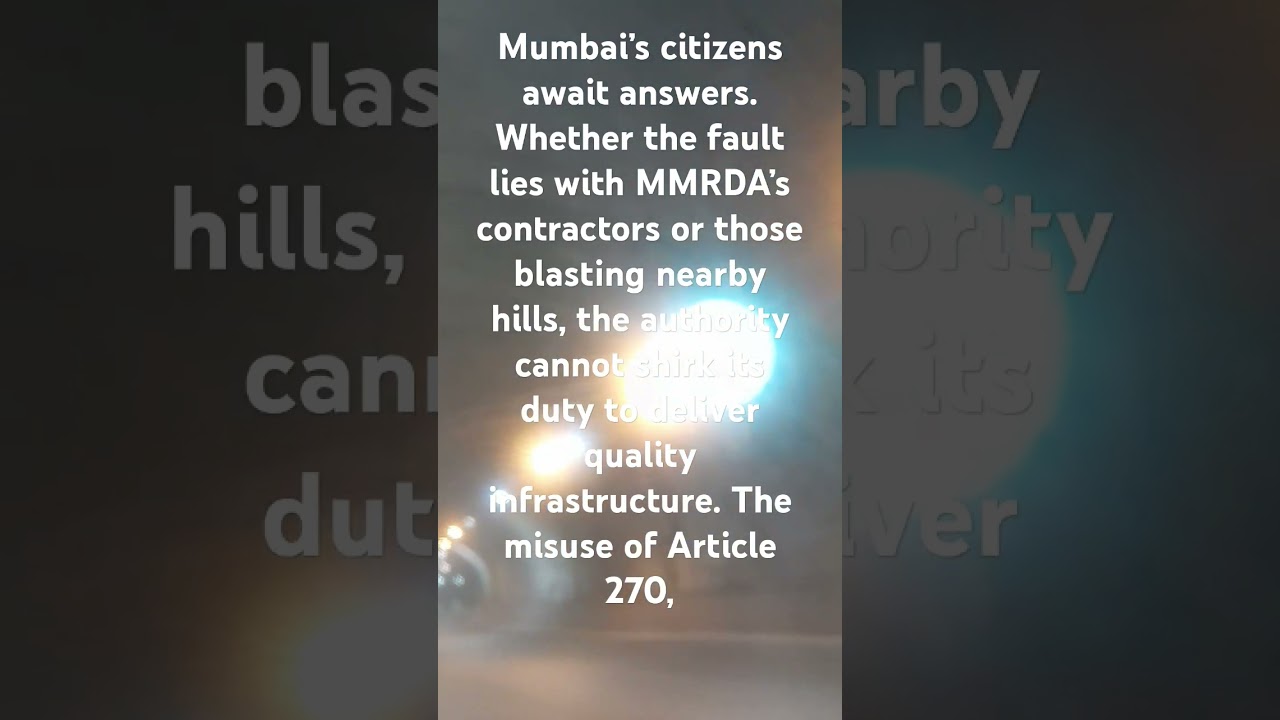 Misuse of Authority & Accountability The MMRDA Tunnel Maintenance Controversy. #mmrda #mumbai