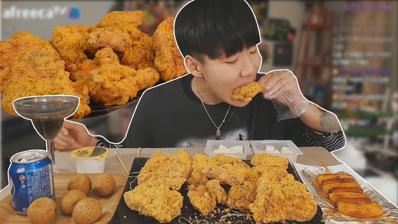 야식으로 BHC뿌링클 치킨!! 치즈볼 소떡소떡까지 먹방 MukBang [파투]