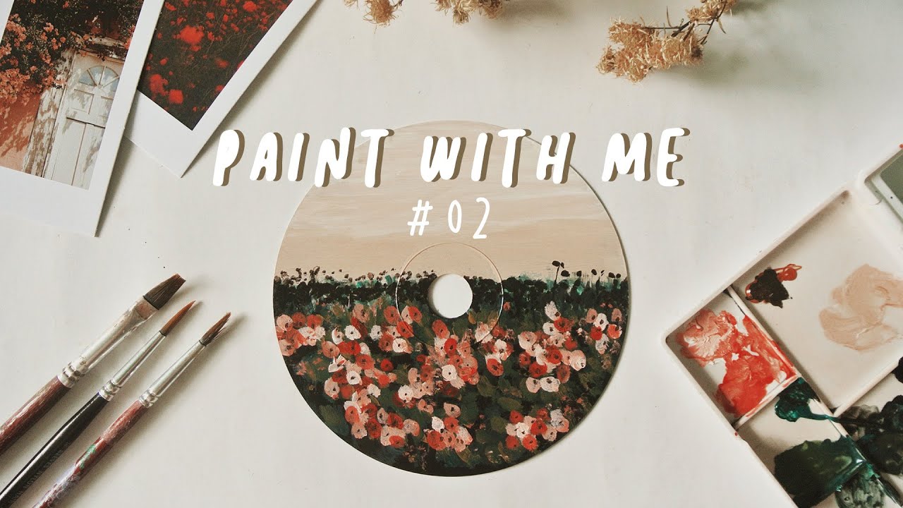 Acrylic Painting on CD | Paint With Me #02 | Simple Rose Painting Tutorial