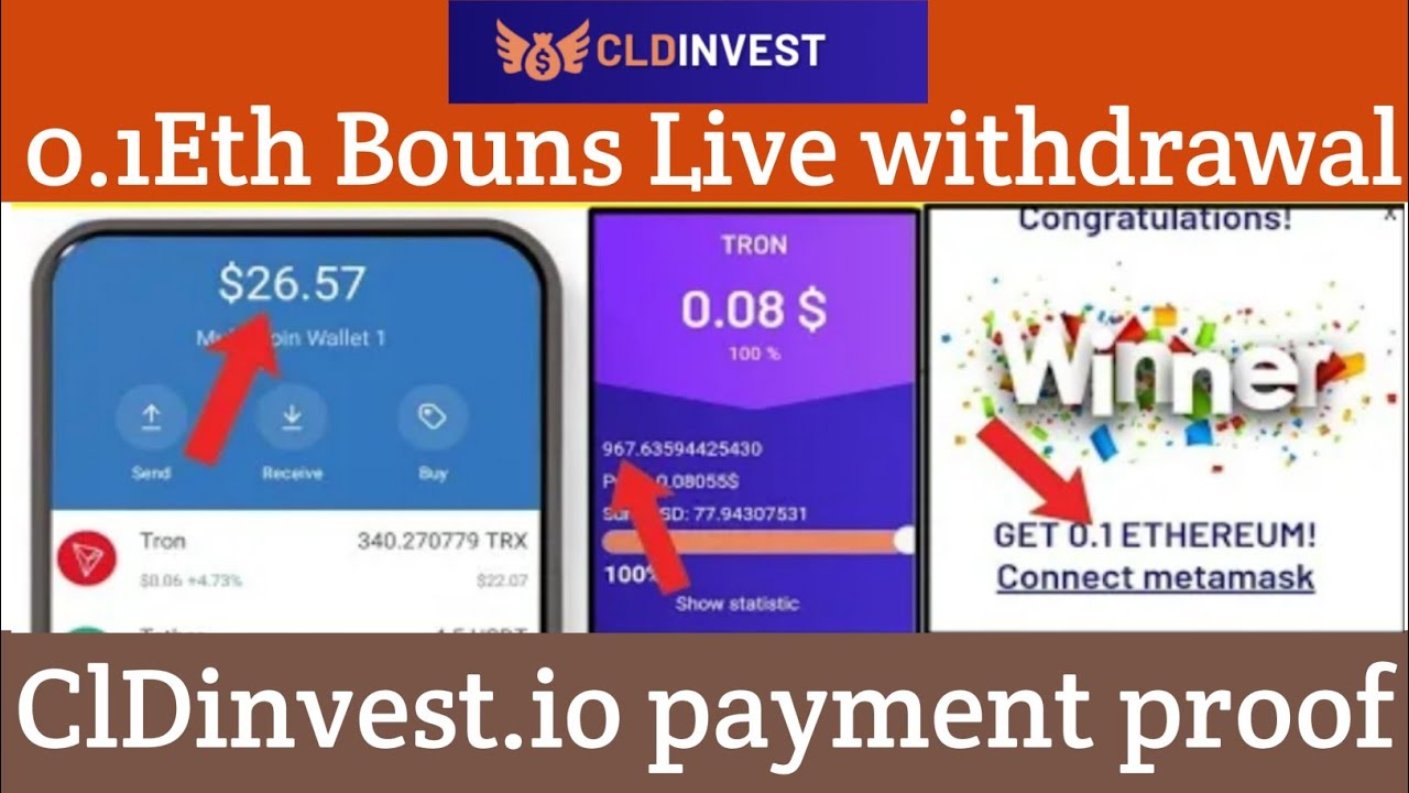 CLDinvest.io site scam // CLDinvest.io 0.1 Eth Live withdrawal proof // ClDinvest.io payment proof