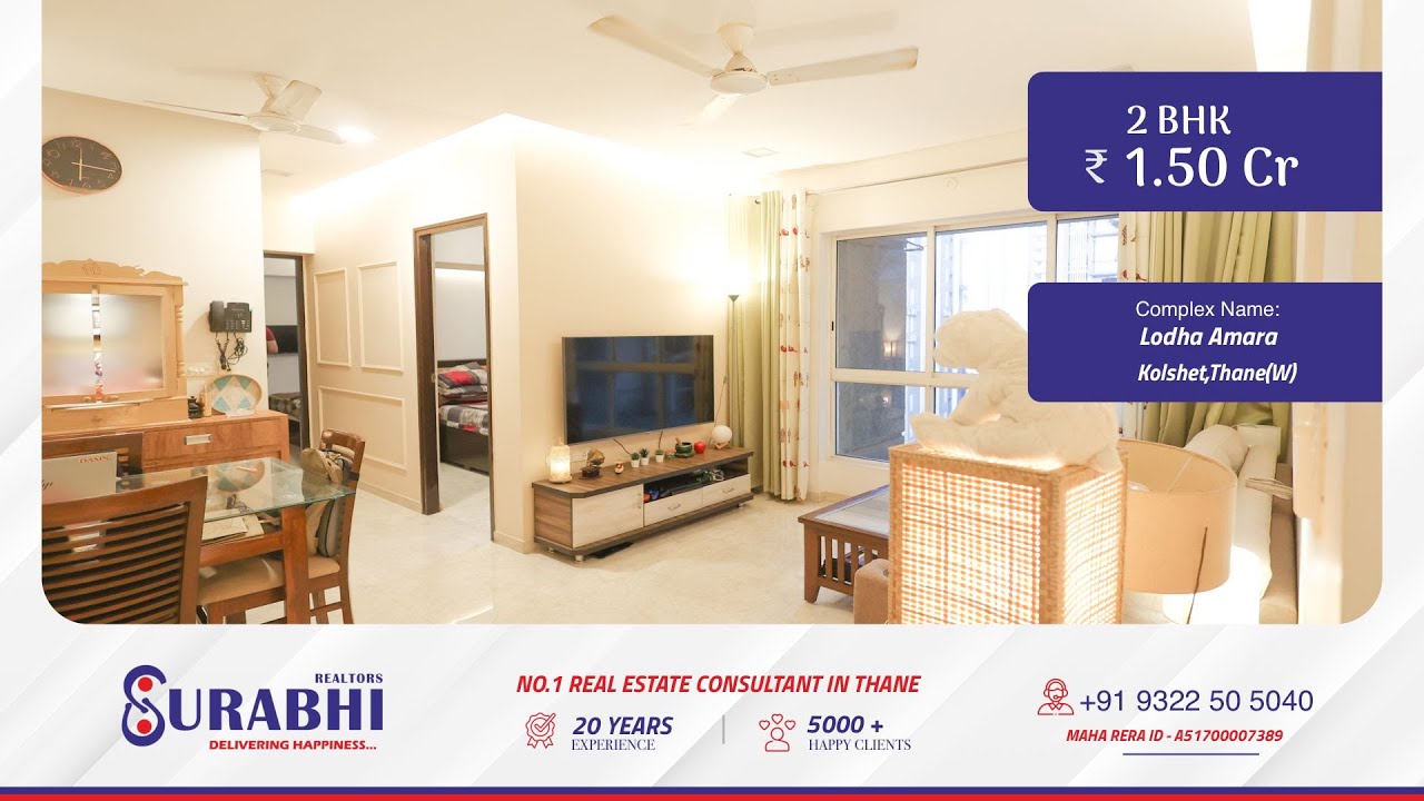 🏡✨2 BHK Flat in Lodha Amara, Kolshet | ₹1.50 Cr | 672 Sq.ft | Ready To Move