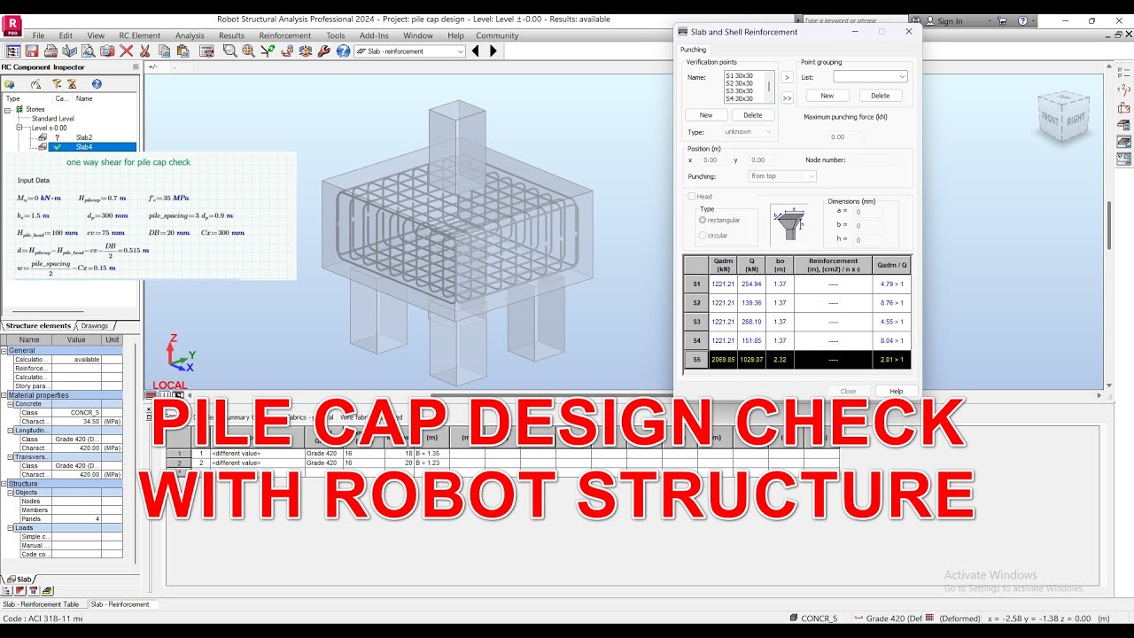 pile cap design in robot structure