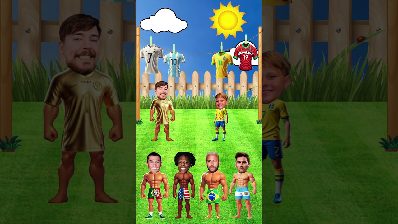D&oacute;nde est&aacute; la camiseta de qui&eacute;n👕🤔? - Ronaldo🦵🏻, Messi,👽, Mr.Beast💸, Ishowspeed🐶, Neymar🚭