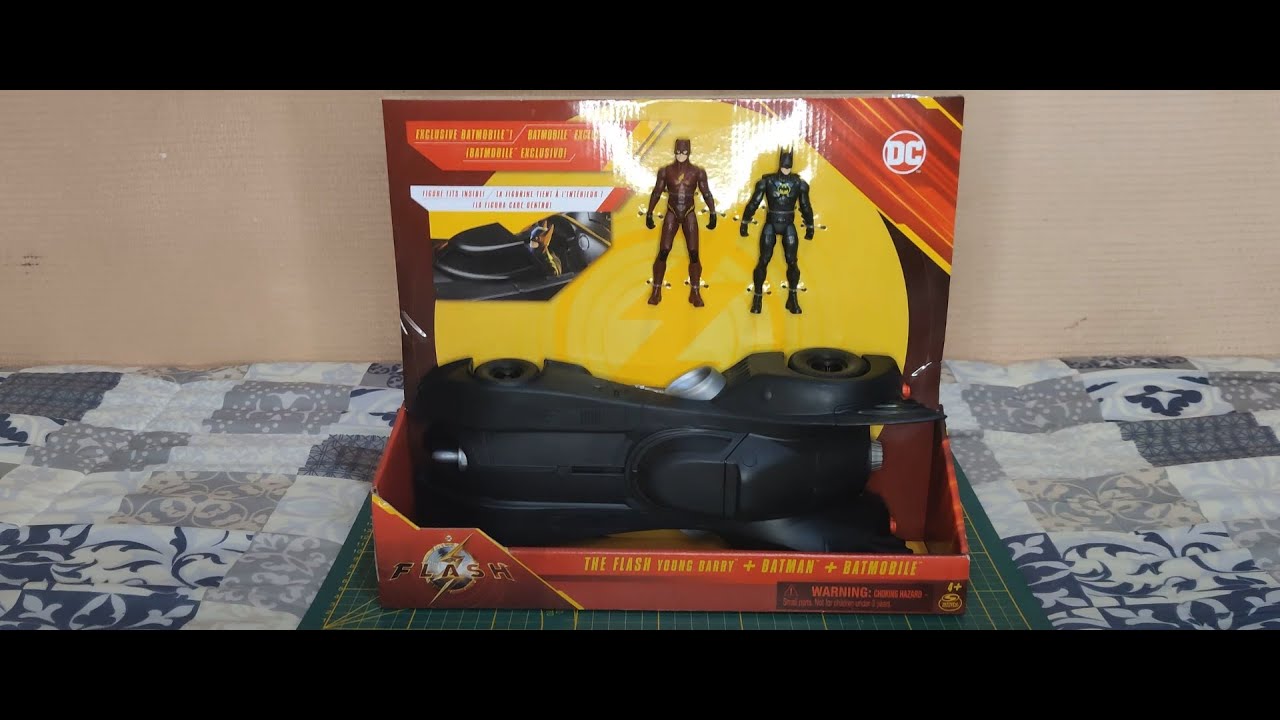 Spin Master The Flash Movie - The Batmobile and Batman (Keaton) and the Flash unboxing and review